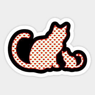 CUTE CAT AND KITTEN, Funny Cat Lover Gift for Feline Mom Dad, Sticker